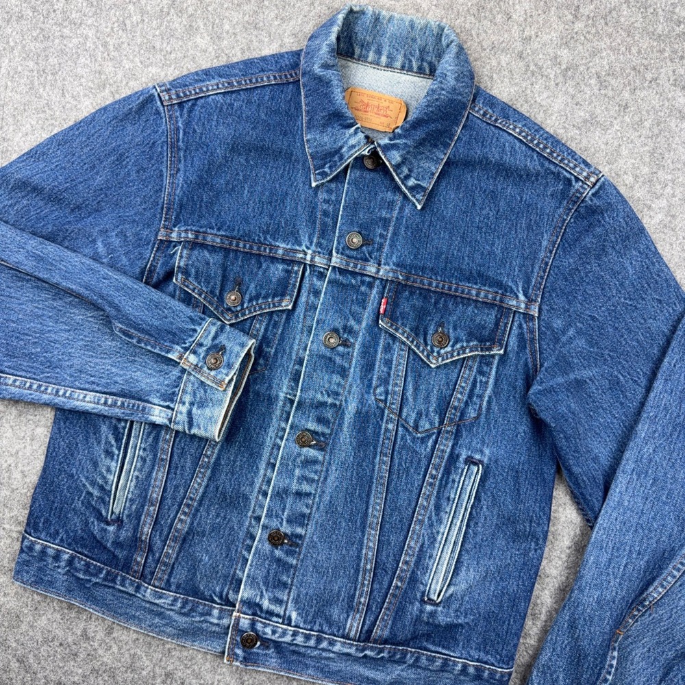 VTG Levi's Denim Jacket Mens 42 Blue Trucker Type 3 80s Canada 70506-0216 - Picture 1 of 12